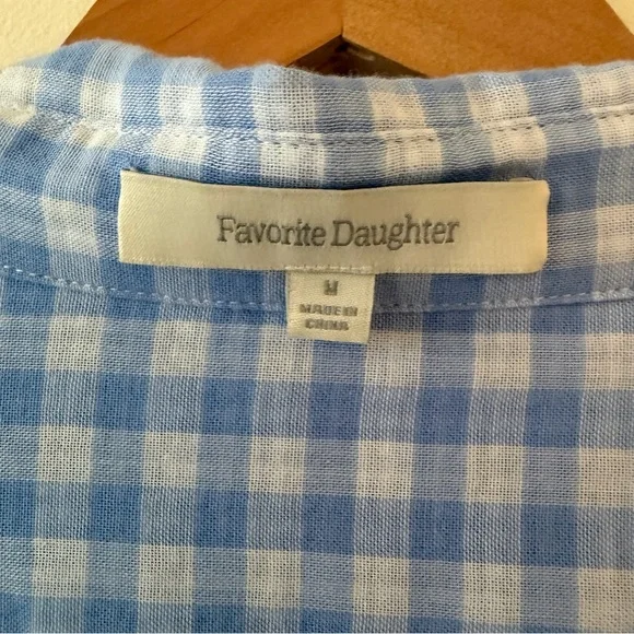 Favorite Daughter The Smooth Ex Boyfriend Shirt Blue Gingham Size Medium - Picture 6 of 10